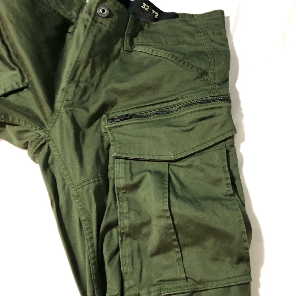 G star raw rovic zip 3d straight tapered army green mens cargo pants 32x32 - Picture 9 of 12